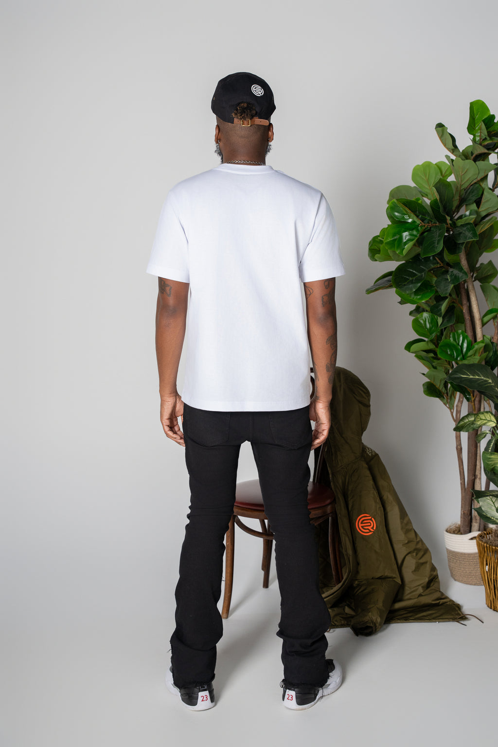 White Éclat Flocked Tee