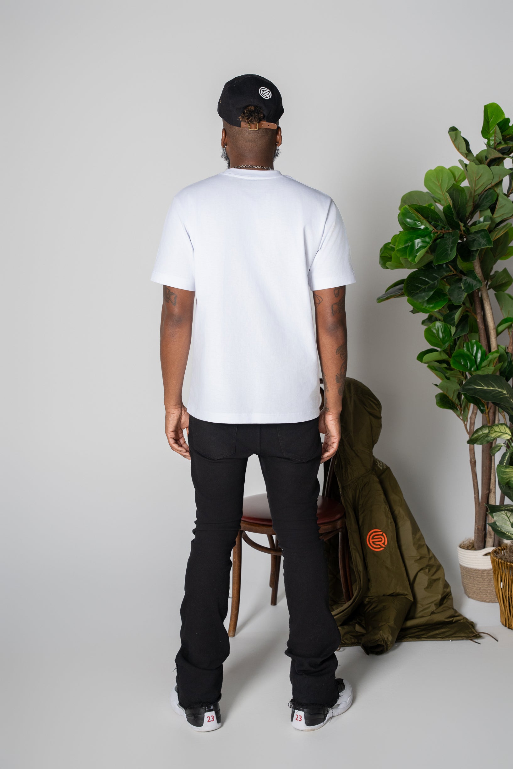 White Éclat Flocked Tee