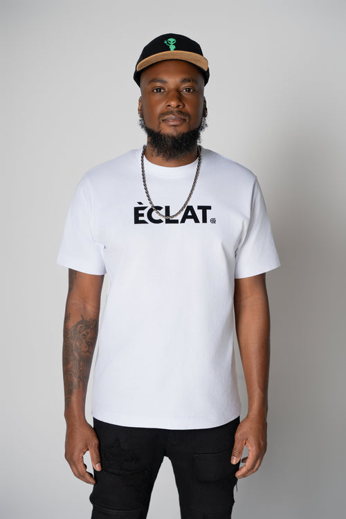 White Éclat Flocked Tee